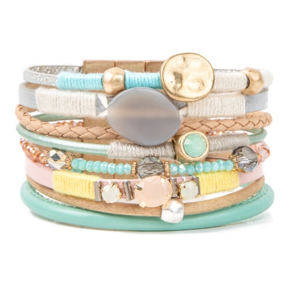 Stack bracelet with magnetic clasp